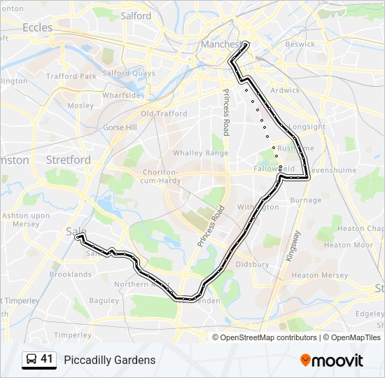 41 Bus Line Map