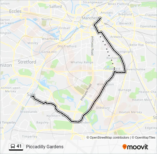 41 Route: Schedules, Stops & Maps - Piccadilly Gardens (Updated)