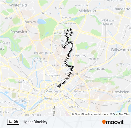 56 bus Line Map