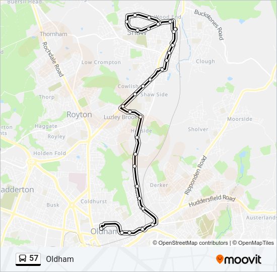 57 Bus Line Map