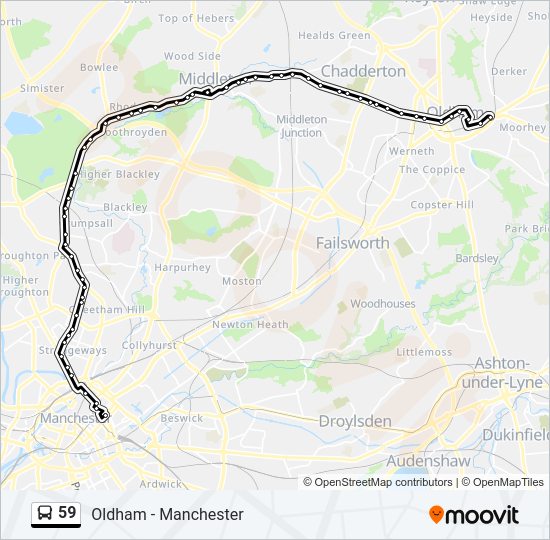 59 Route: Schedules, Stops & Maps - Piccadilly Gardens (Updated)