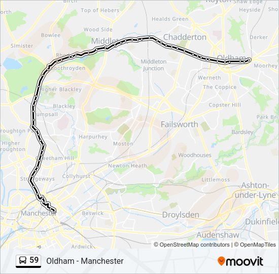 59 Bus Line Map
