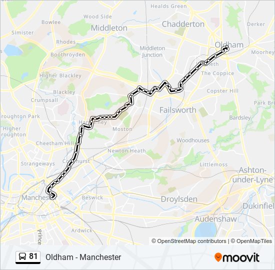 81 bus Line Map