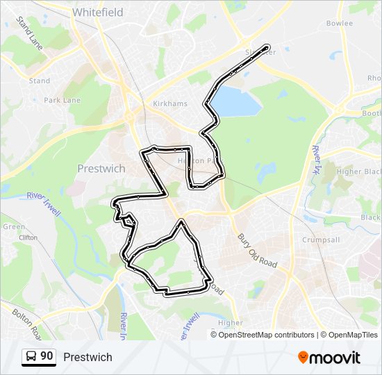 90 Bus Line Map