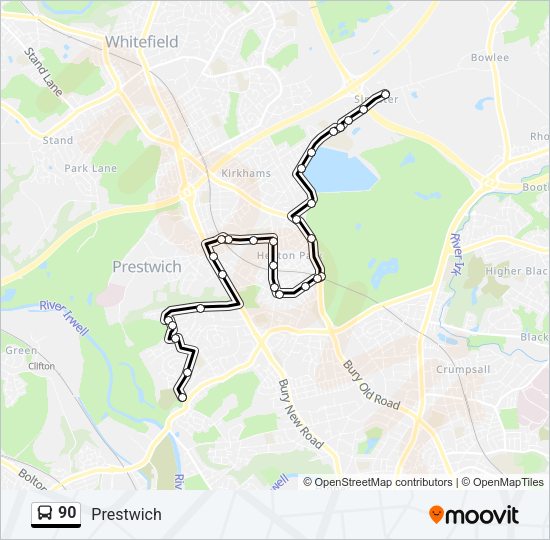 90 bus Line Map