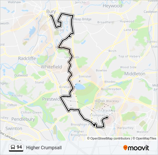 94 Route: Schedules, Stops & Maps - Higher Crumpsall (Updated)