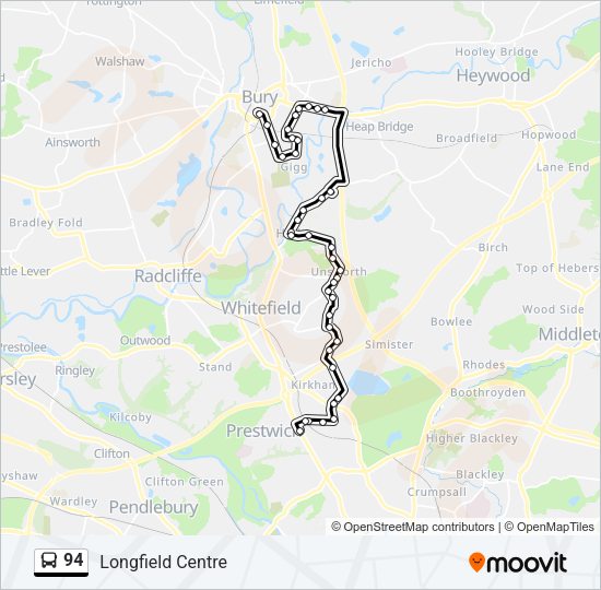 94 Bus Line Map
