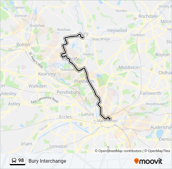 98 Bus Line Map