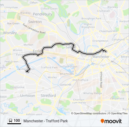 100 bus Line Map