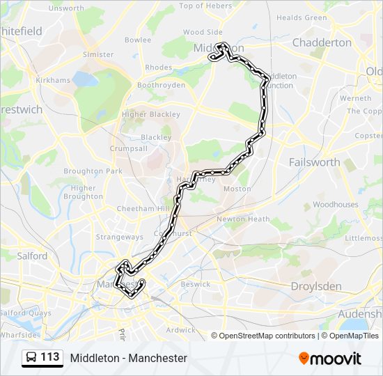 113 Bus Line Map