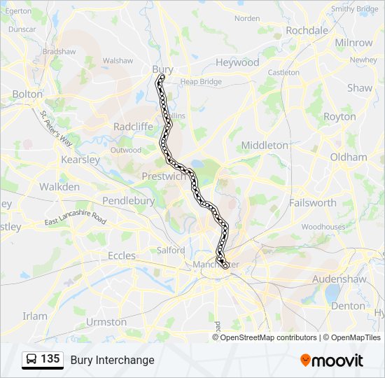 135 Bus Line Map