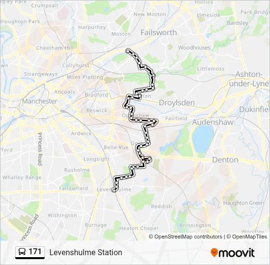 171 Route: Schedules, Stops & Maps - Levenshulme Station (Updated)