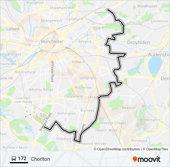 172 bus Line Map