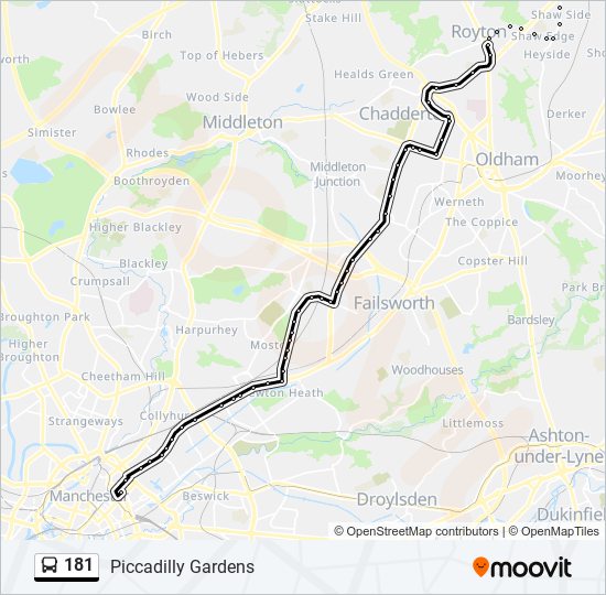 181 bus Line Map