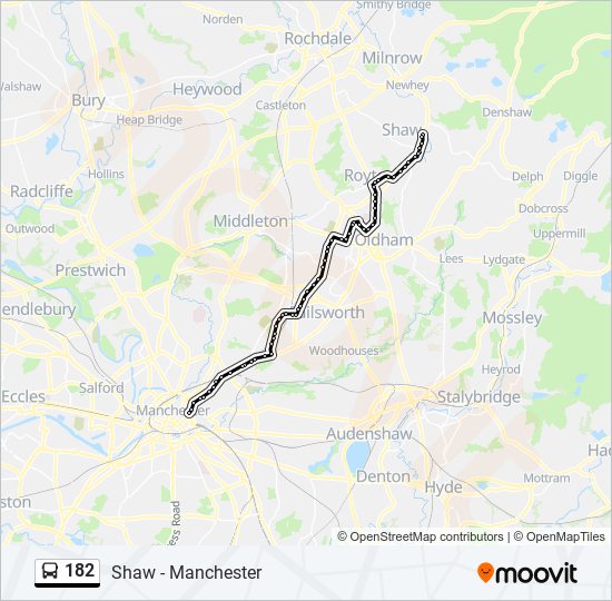 182 bus Line Map