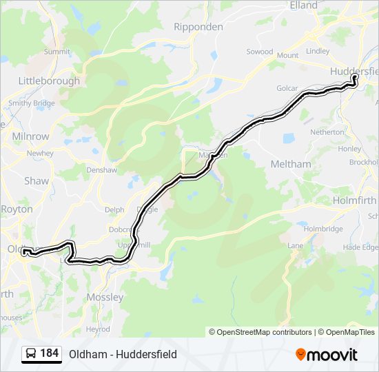 184 bus Line Map