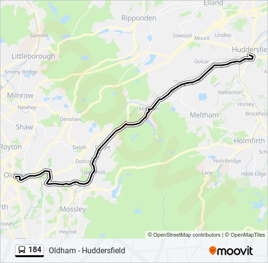 184 bus Line Map