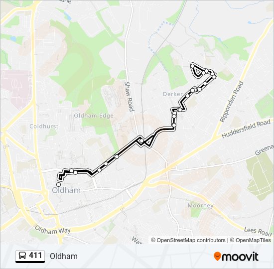 411 bus Line Map