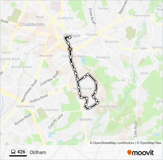 426 Bus 426 Route: Schedules, Stops & Maps - Oldham Bus Station (Updated)