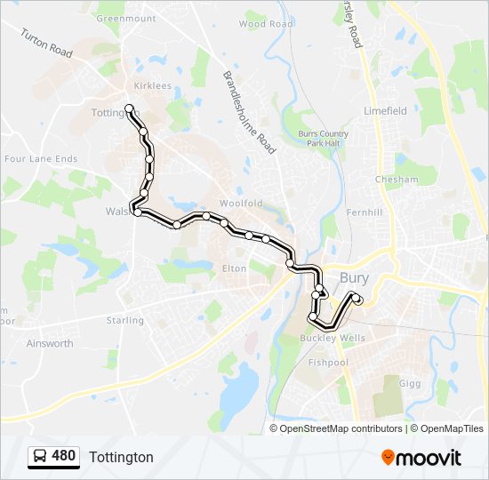 480 bus Line Map