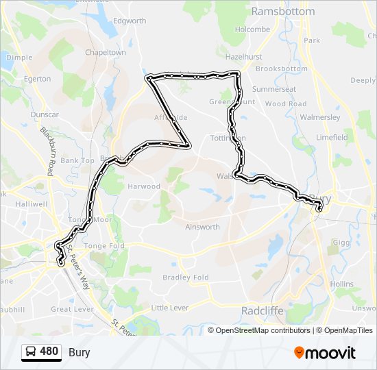 480 bus Line Map