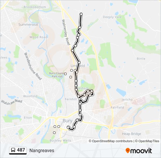 487 bus Line Map