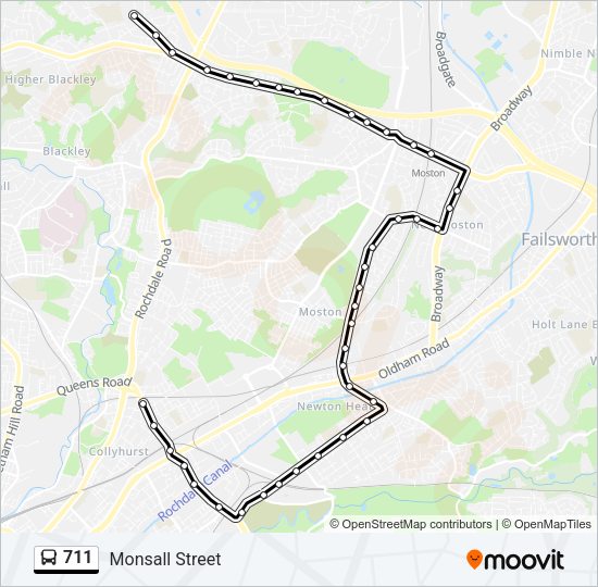 711 Bus Line Map