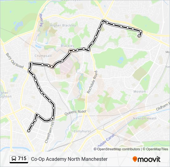 715 Route: Schedules, Stops & Maps - Co-Op Academy North Manchester ...