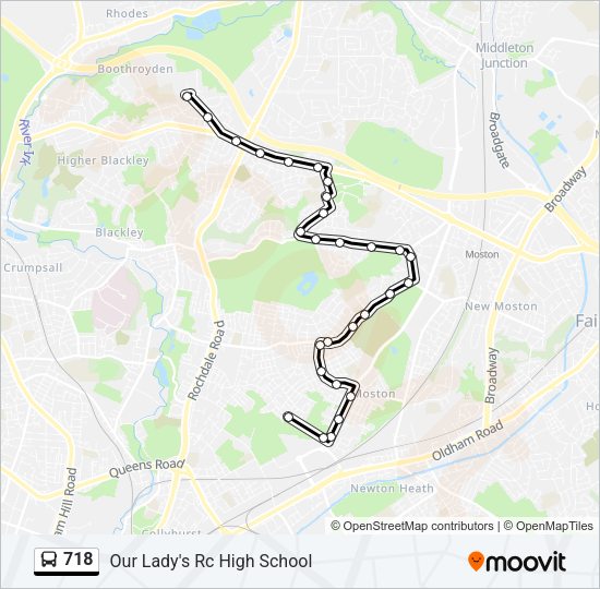 718 Bus Line Map