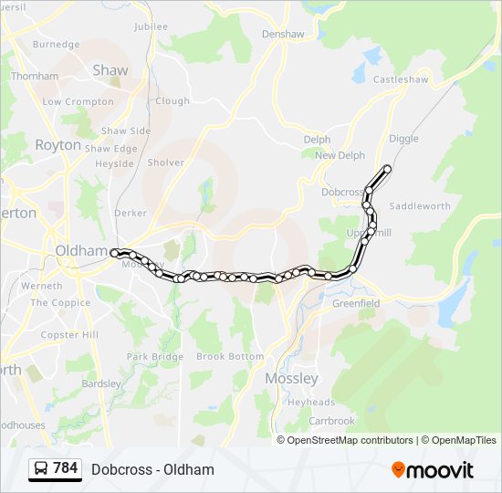 784 bus Line Map