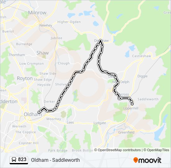 823 bus Line Map