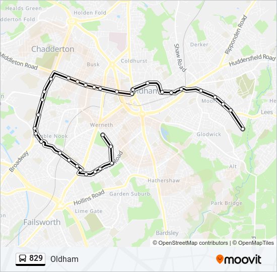 829 bus Line Map