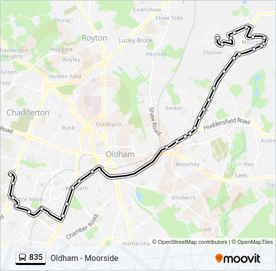 835 Bus Line Map