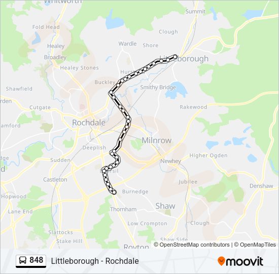 848 Bus Line Map