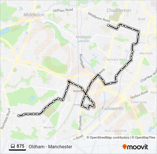 875 Bus Line Map