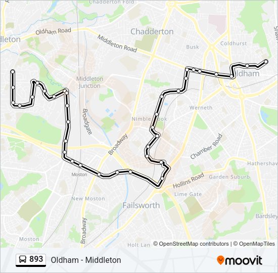 893 Bus Line Map