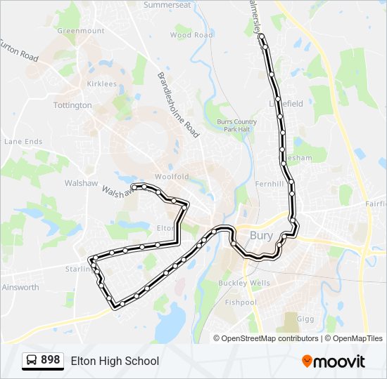 898 bus Line Map