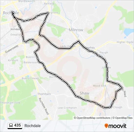 435 Bus Line Map