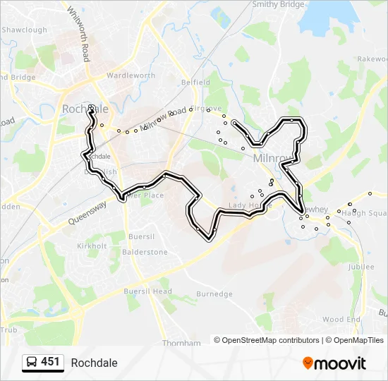 451 Route: Schedules, Stops & Maps - Rochdale Interchange (Updated)