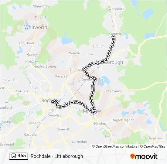 455 Route: Schedules, Stops & Maps - Rochdale Interchange (Updated)