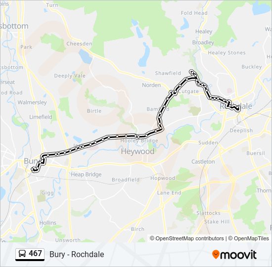 467 Route Schedules, Stops & Maps Rochdale (Updated)