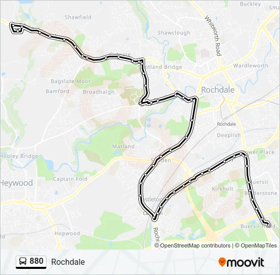 880 Bus Line Map