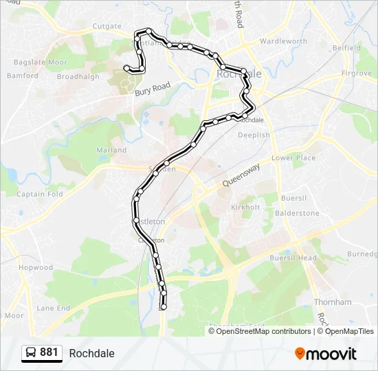 881 Bus Line Map