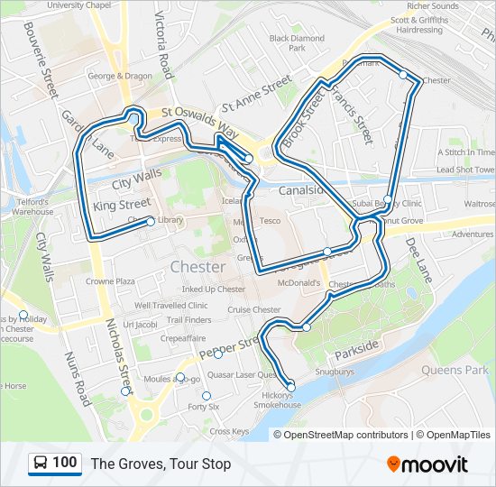 100 Bus Line Map