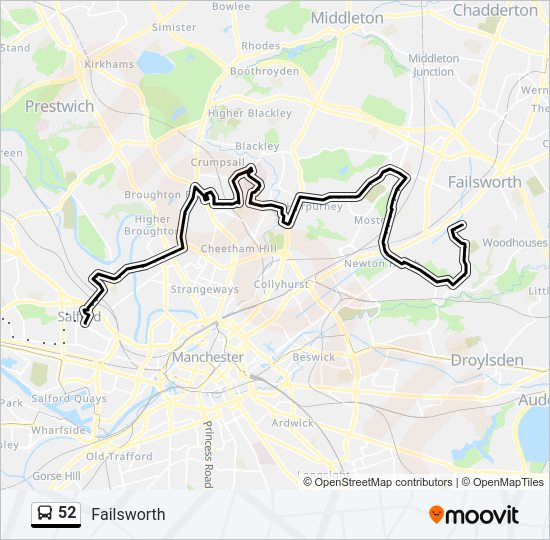 52 Route: Schedules, Stops & Maps - Failsworth (Updated)