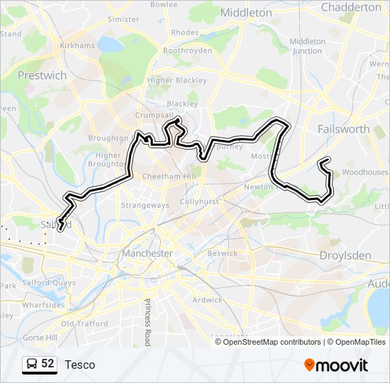 52 Bus Line Map