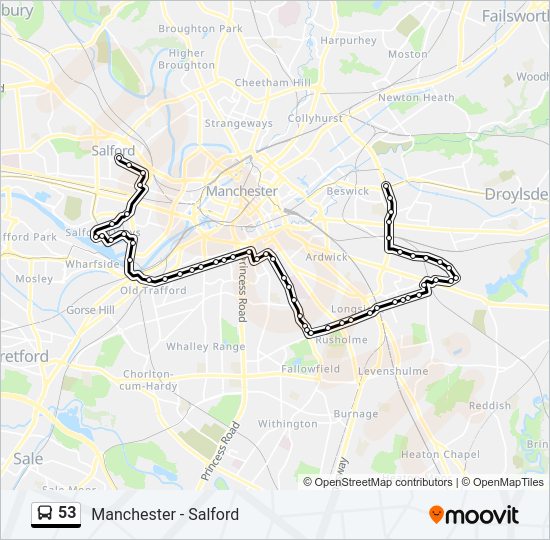 53 bus Line Map