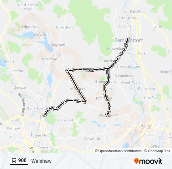 908 bus Line Map