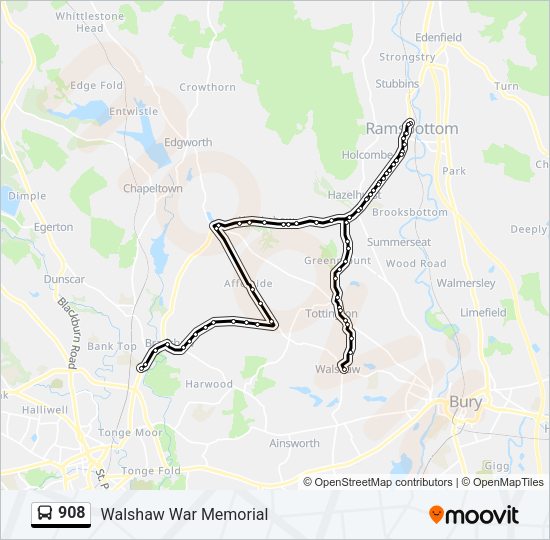 908 Bus Line Map