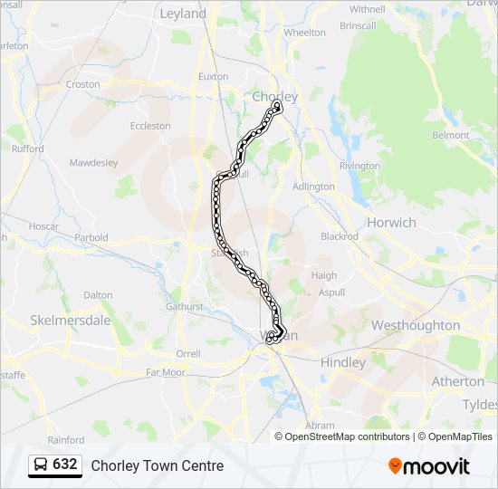 632 Route: Schedules, Stops & Maps - Chorley Town Centre (Updated)